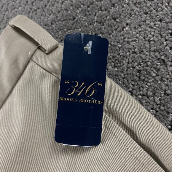 Brooks Brothers Advantage Chino Clark Pants Mens 40x30 Khaki Flat Front Straight - Picture 6 of 15